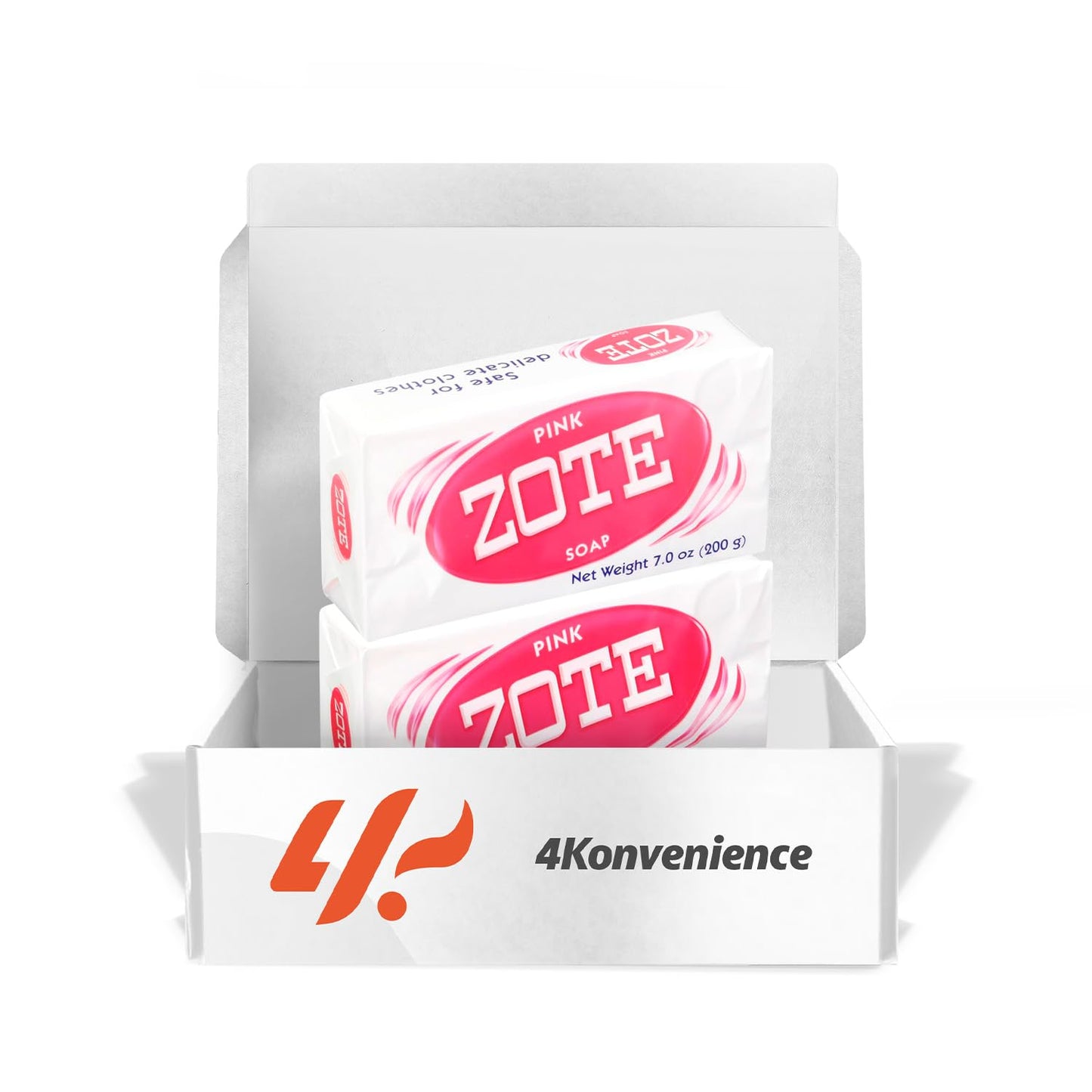 Zote Laundry Soap Pink Bar, Stain Remover Laundry Detergent for Clothes, Light & Fresh Scent, (2 Pack) 400 grams by 4K Logistics