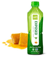 ALO Aloe Vera Juice Drink | EXPOSED - + Honey 16.9 fl oz, Pack of 12 Plant-Based with Real Pulp