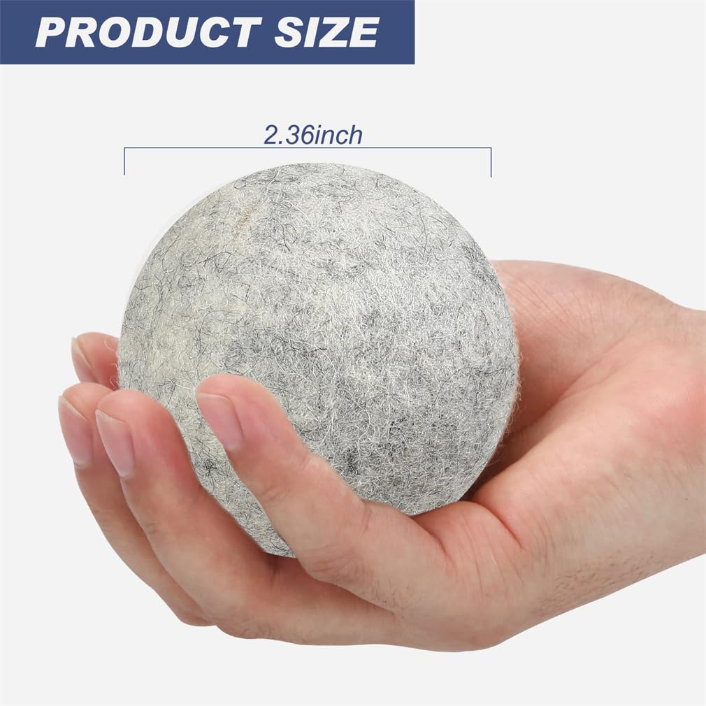 Wool Laundry Ball Pack of 6 Tumble Dryer Wool Ball Fabric Softener Alternative Reusable Wool Laundry Balls Nature’S Fabric Softeners for Fluffs