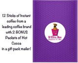 VIA D'Elite Box Variety Sampler Pack Instant Coffee Gift 12 sticks - French Roast, Pike Place, Colombia, Italian Roast with Free Bonus 2 Packets