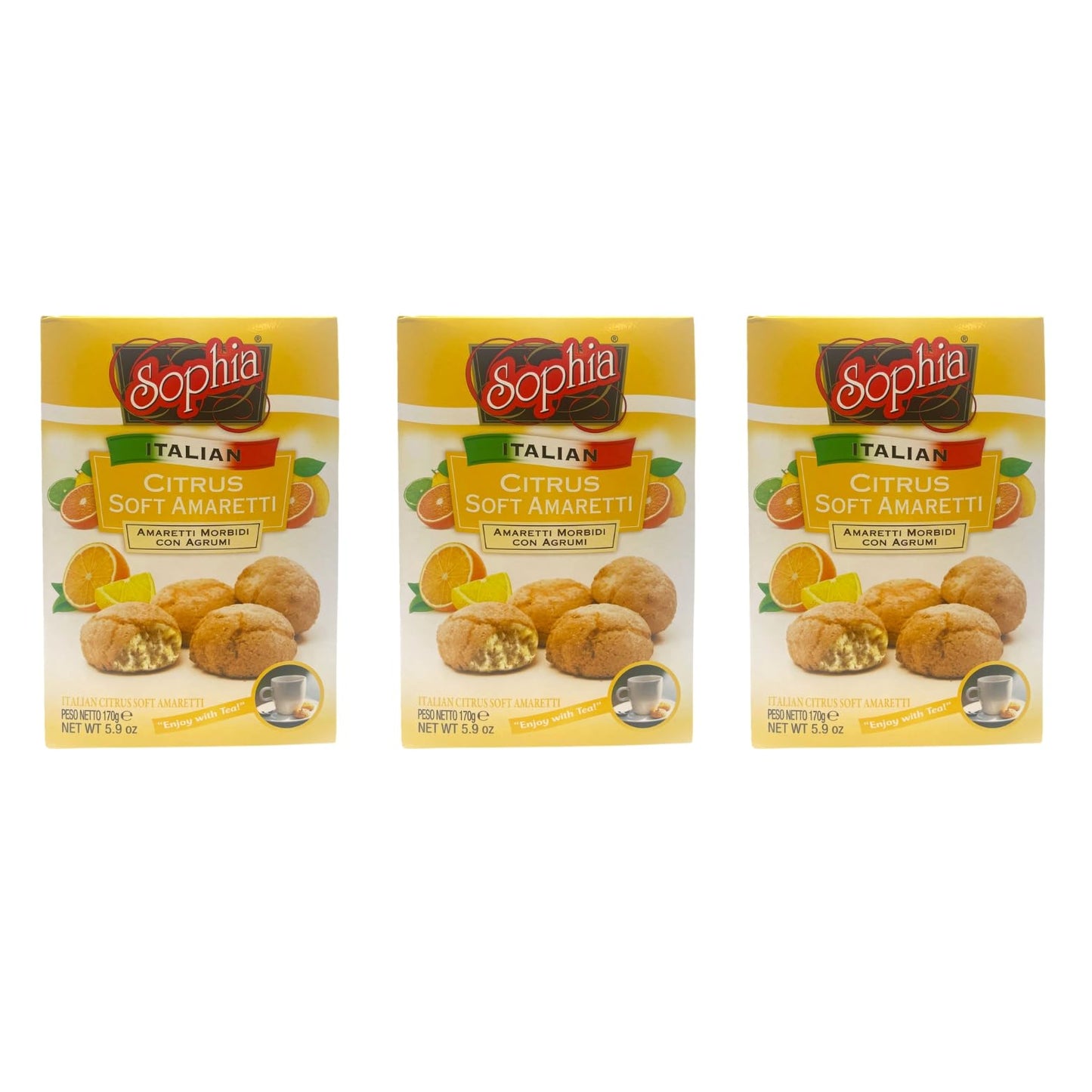 Sophia Soft Amaretti Citrus 5.9oz - 3-pack