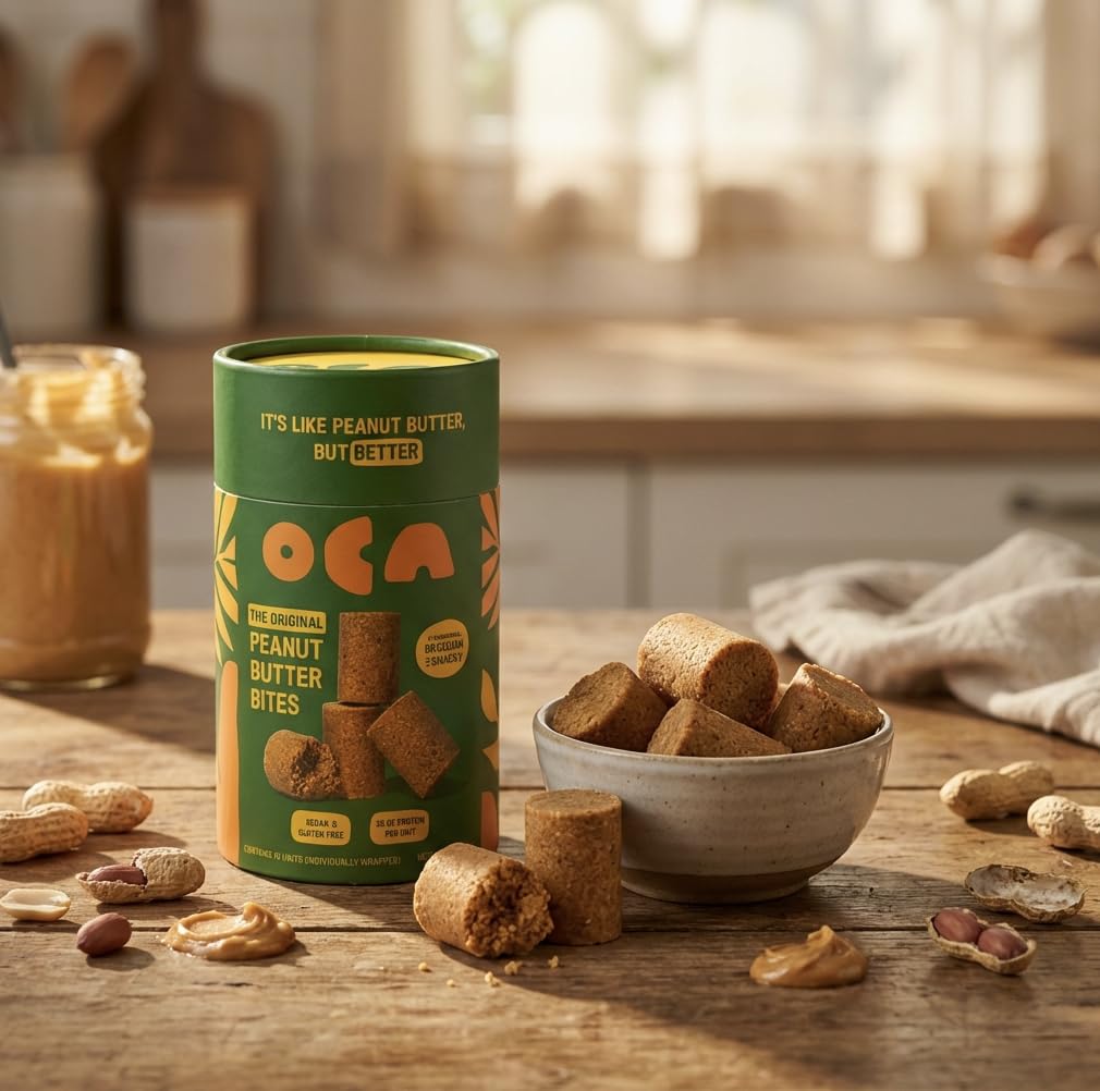 Oca Peanut Butter Bites - 2 pack - 30g of Protein per pack - 3 Ingredients - Healthy On-the-Go Snack Packs - No Artificial Ingredients - Vegan