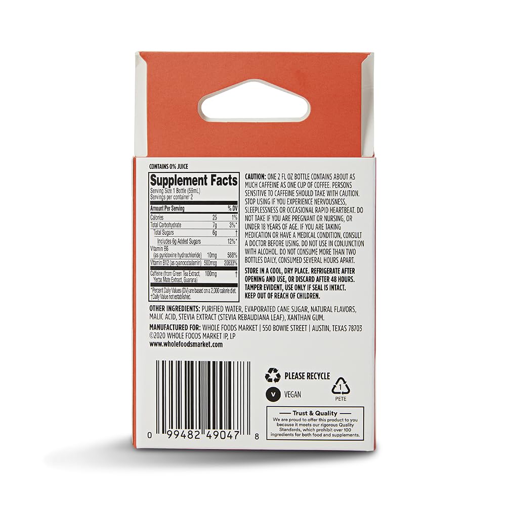 365 by Whole Foods Market Energy Shot, Pomegranate, 2 Fl Oz, 2 Pack