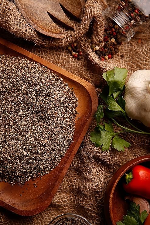 Gourmanity 1lb Coarse Black Pepper Butcher's Cut 12 Mesh, Bulk Ground Black Pepper, Cracked, Coarse Ground Pepper, ASTA Grade