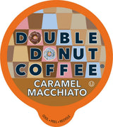 Double Donut Coffee Medium Roast Caramel Macchiato Coffee Pods, 24 Count for Keurig K-Cup Machines