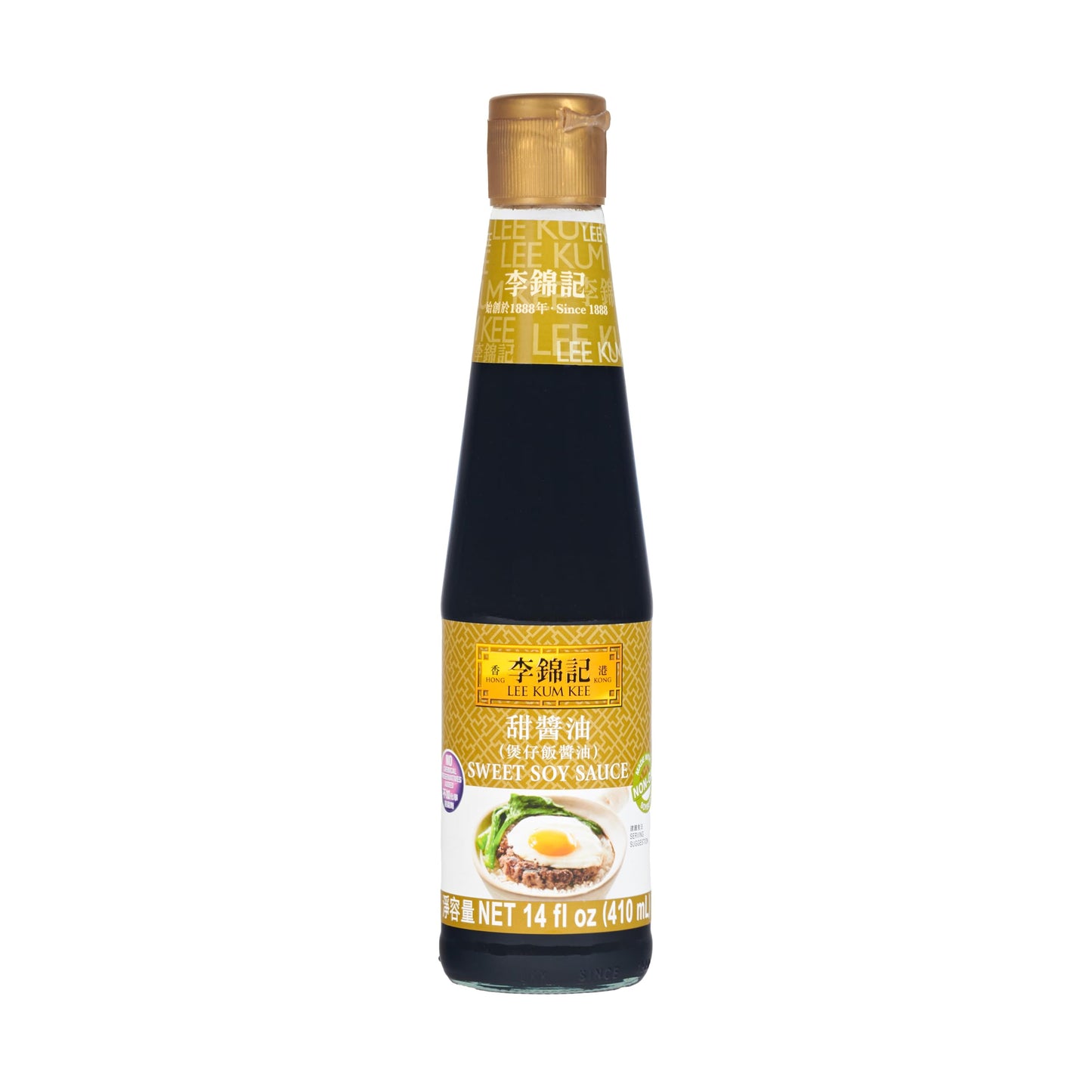 Lee Kum Kee Sweet Soy Sauce (14 oz - 1 Pack), Vegan, Non-GM Soybeans, No Artifical Preservatives - Perfect for Clay Pot Rice, Stir-Fry Noodles