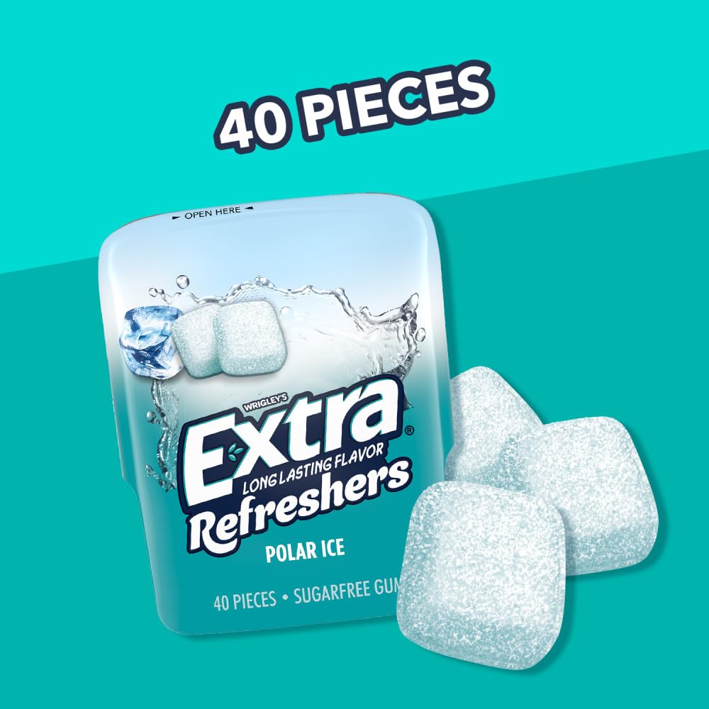 Extra Extra Refreshers Chewing Gum, Polar Ice, 40 Count
