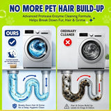 Enzyme Washing Machine Cleaner Tablets for Pet Owners, [2X Power] Washer Cleaner Pet Odor Remover, Deep Clean Washing Machine Pet Hair Remover