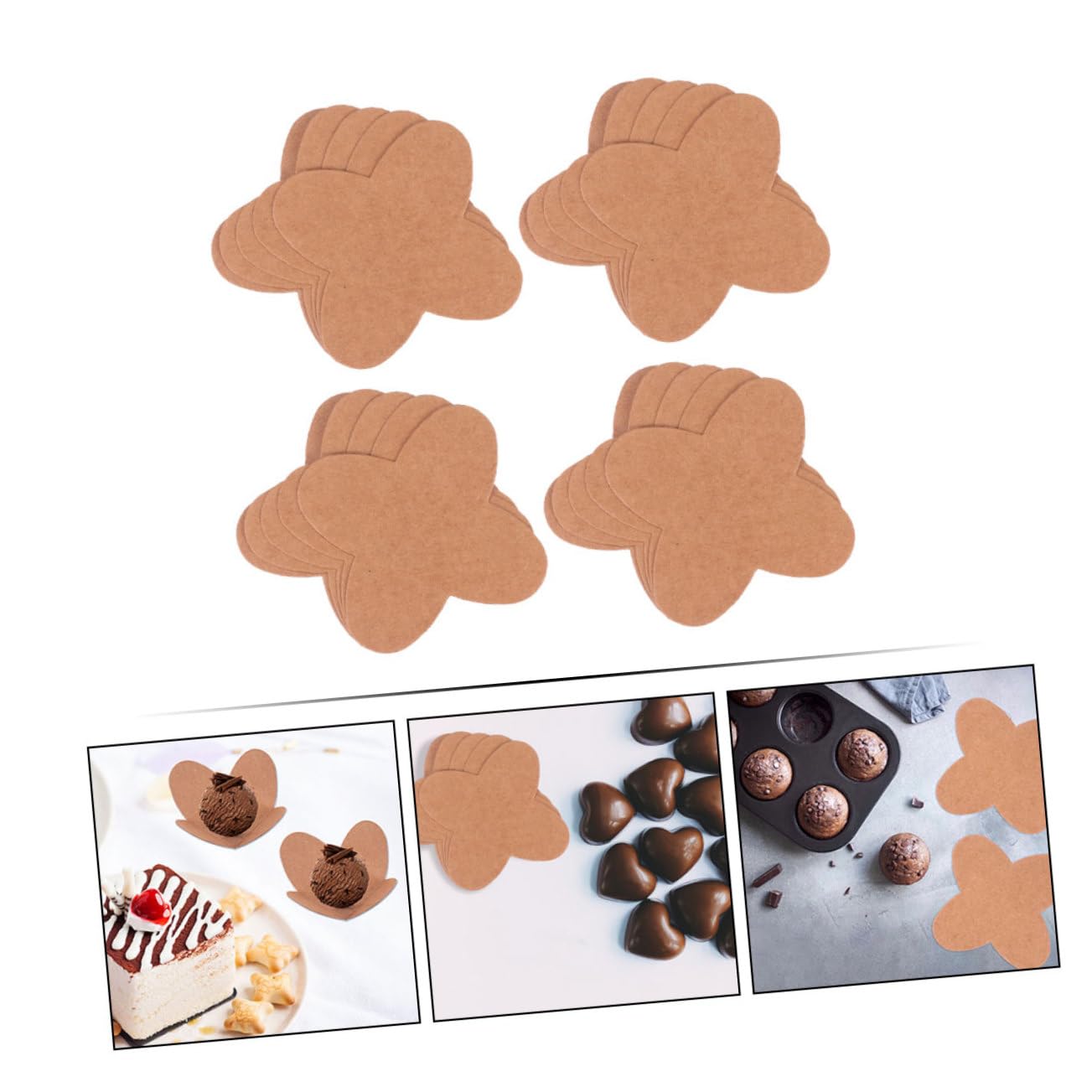HOLIDYOYO 50pcs Chocolate Compartment Trays for Truffle Wrapping Cardboard Candy Packing Liners for Valentine Day Weddings and Parties