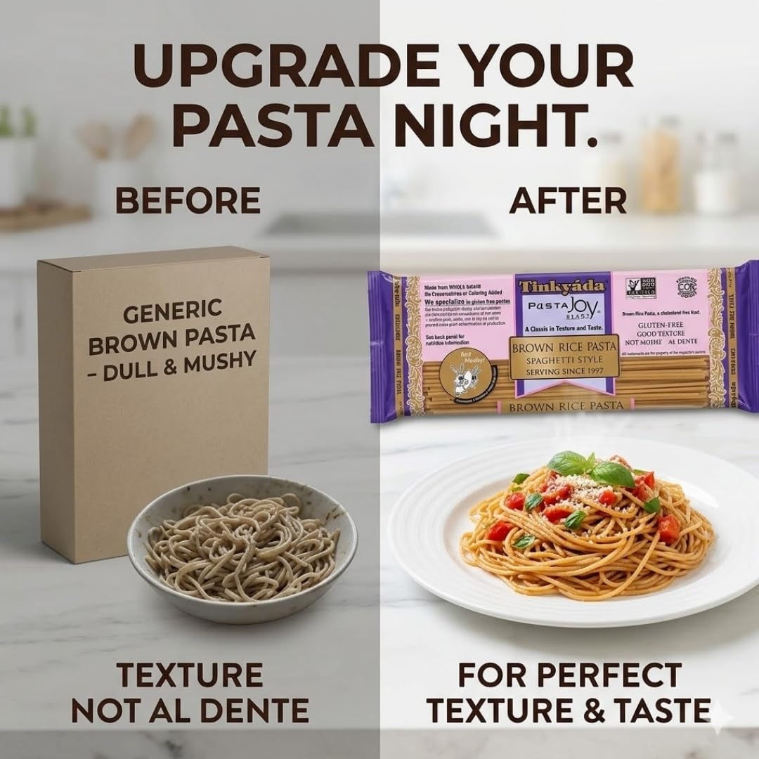 Pasta Brown Rice Spaghetti 16 oz - Pack of 12 - Noodles for Salad and Pantry Staples - Spaghetti Alternative to Egg and Penne