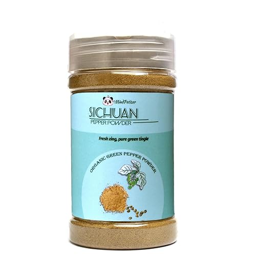 Sichuan Peppercorns Powder Organic 2.6oz/75g - Authentic Green Szechuan Peppercorns, Bold Aroma | Pairs Perfectly Crushed Red Pepper Flakes | Great