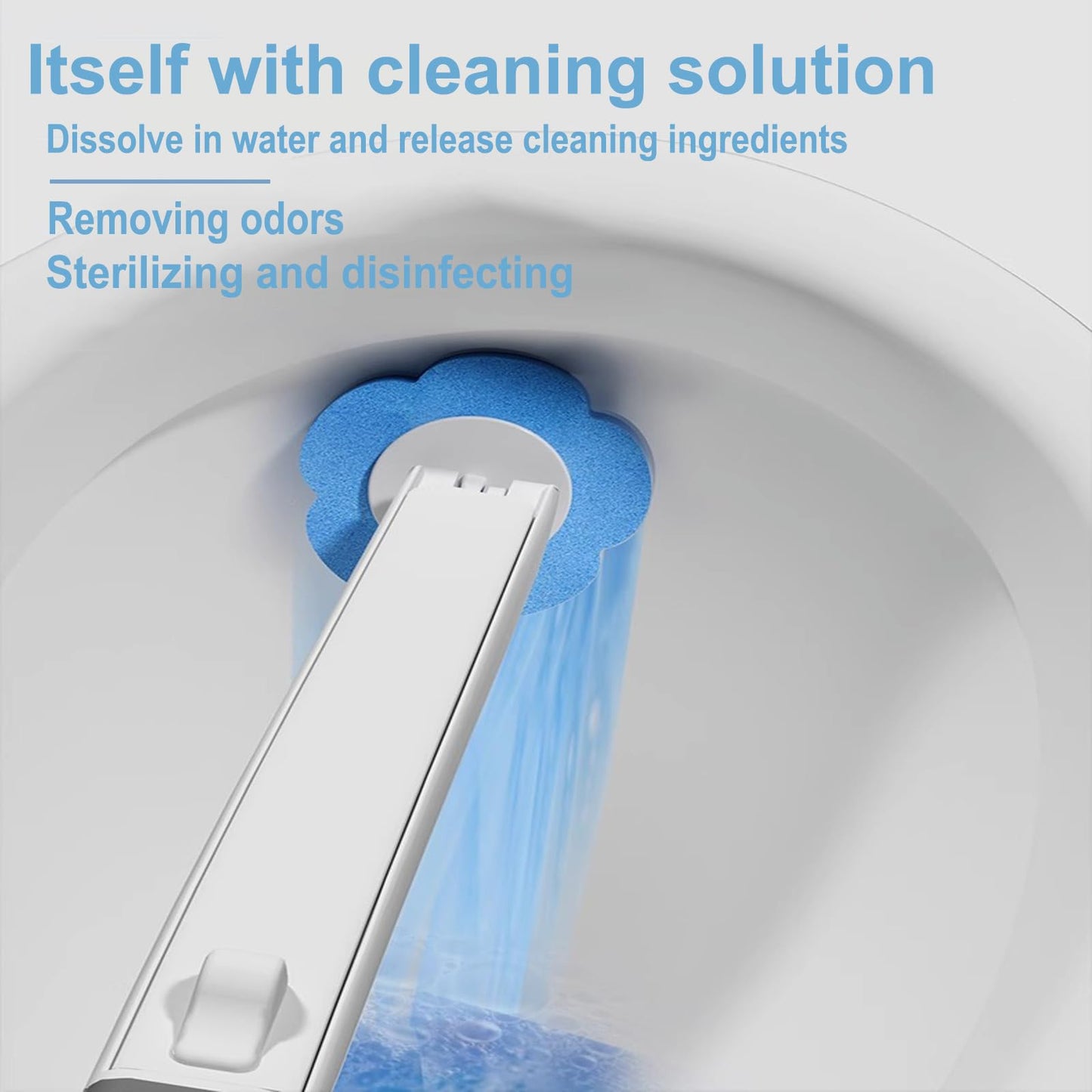 Ucaimao 2 Pack Disposable Toilet Brush and Holder Set,Extended Handle with 48 Cleaner Refills Toilet Brush for Toilet Bowl Cleaners,Bathroom Cleaning