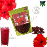 Green Royalty Jamaica (Hibiscus) 4 oz - 100% Natural Dried Hibiscus Flowers - Non-GMO, Gluten-Free, Caffeine-Free Herbal Infusion - Resealable Bag