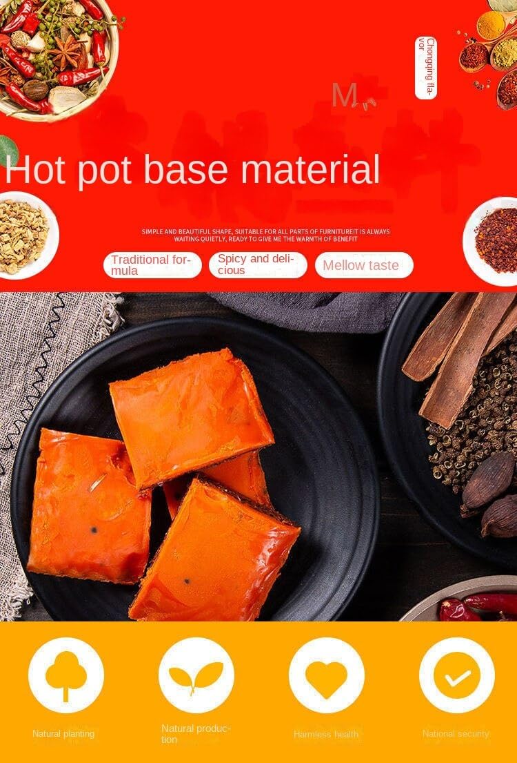 Zercumm Hotpot Condiment Spicy Butter Bobo Chicken Maocai Good Smell Stick Hotpot Condiment 50 G/bag * 5