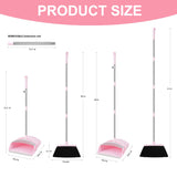 BSKLIN Broom and Dustpan Set for Home, 52” Long Handle Broom with Dustpan Combo Set with Dust Pan Teeth to Clean Hair Sweeping Set for Kitchen