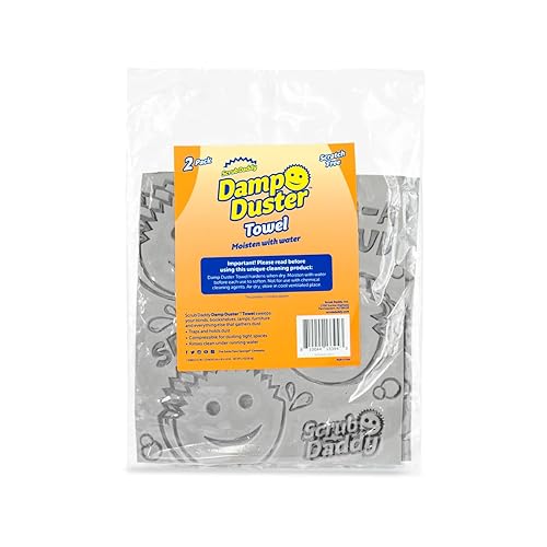 Scrub Daddy Damp Duster Towel - Durable Sponge-Like Dust Cleaner for Multisurface Dusting, Picking Up Pet Hair, Dirt & Grime of All Kinds - Reusable