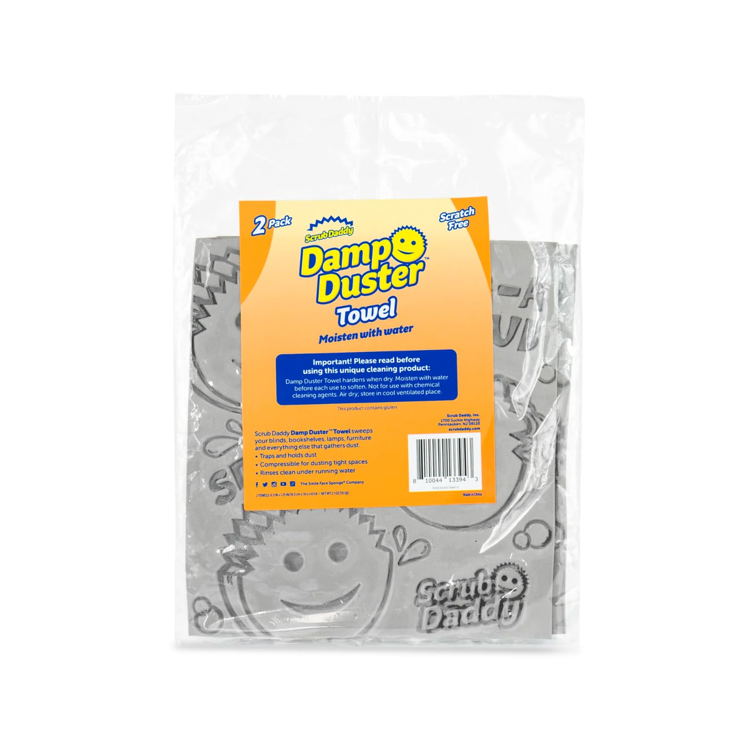 Scrub Daddy Damp Duster Towel - Durable Sponge-Like Dust Cleaner for Multisurface Dusting, Picking Up Pet Hair, Dirt & Grime of All Kinds - Reusable