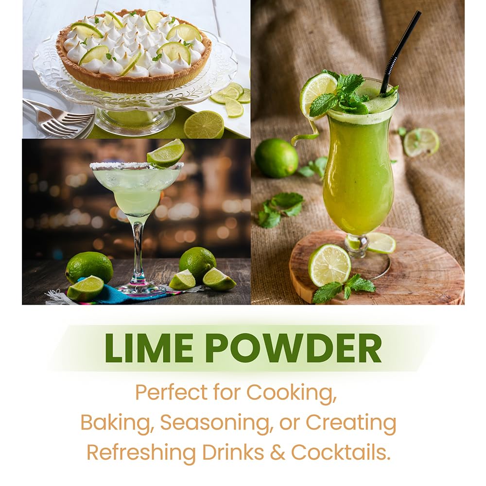 Lime Juice Powder 227g | Dried Lime Powder -Drink | Perfect for Baking, Smoothies, Hot or Cold Drink
