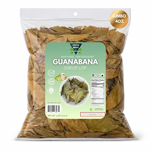 Hojas de Guanábana (té de hojas de guanábana) - Jumbo 4 onzas - 100% natural, vegano, sin OMG, elaborado en la naturaleza y auténtico - Té de hierbas