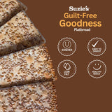 Suzie's Spelt Multi-seed Flatbread Crackers| Pack of 12 | Low-Fat & Vegan, Kosher, Whoelgrain | Healthy Snack Option | 4.6 oz each