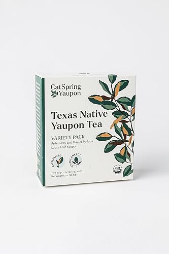 CatSpring Yaupon Tea Variety Pack, 1.5 oz Loose Leaf of Each, Green, Dark, and Medium Roast, Naturally Caffeinated, Sustainable and Wild-Harvested