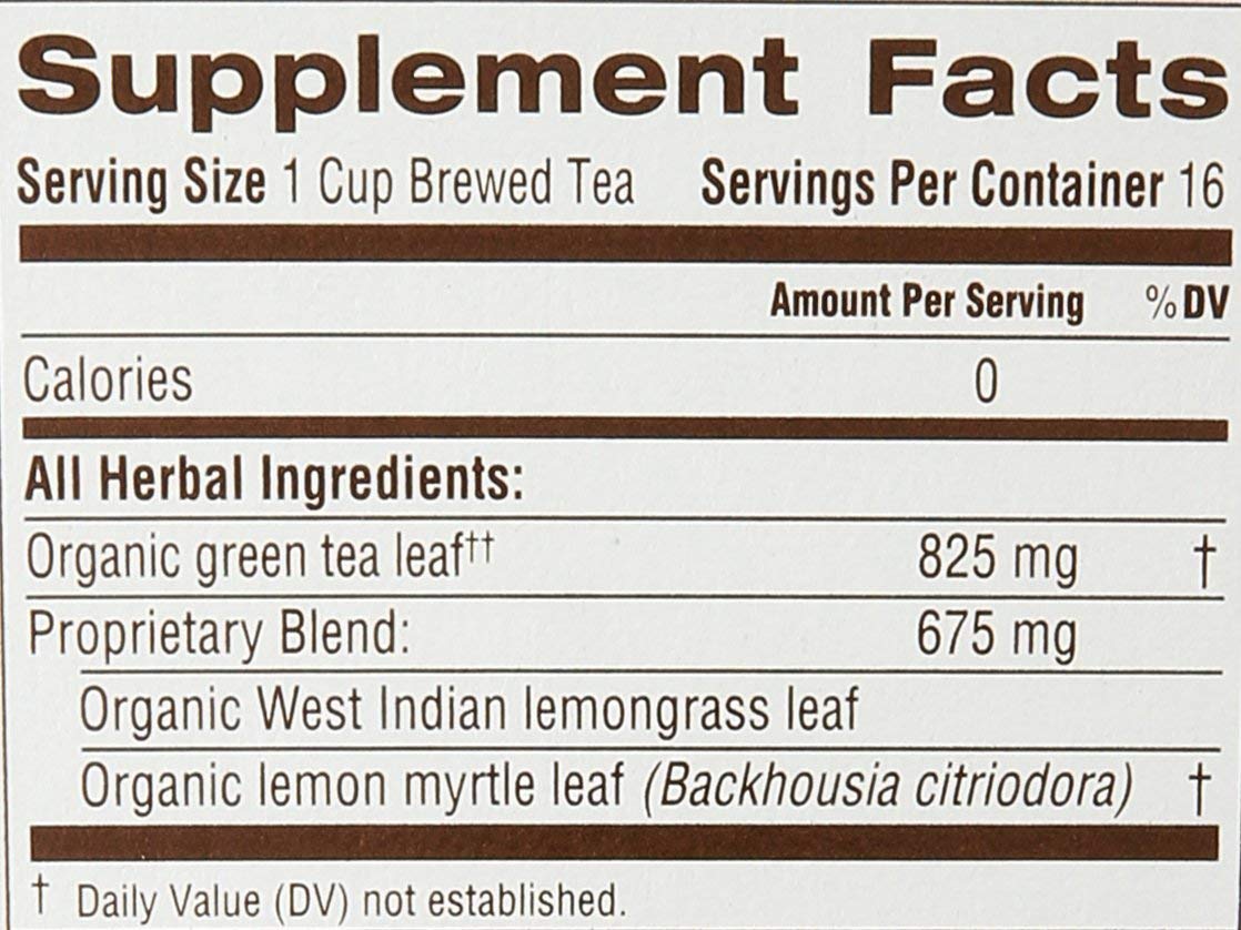 Traditional Medicinals Organic Green Tea Lemongrass, 16 ct