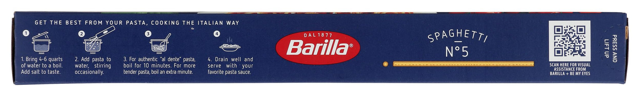 Barilla Spaghetti Pasta, 16 oz. Box - Non-GMO, Made with Durum Wheat Semolina - Kosher Certified
