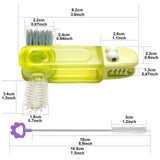 3Pcs 4-in-1 Bottle Cleaning Brush Set, Cup Lid Cleaner and 3pcs Tube Brush Kit, Home Kitchen Crevice Cleaning Tools Straw Cleaning Brush for Sippy