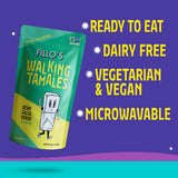 Fillo's Walking Tamales, Salsa Verde, Pk of 7, Ready-to-Eat, Delicious, Gluten-Free, Preservative-Free, No Added Sugar, Vegan Tamales, Microwavable