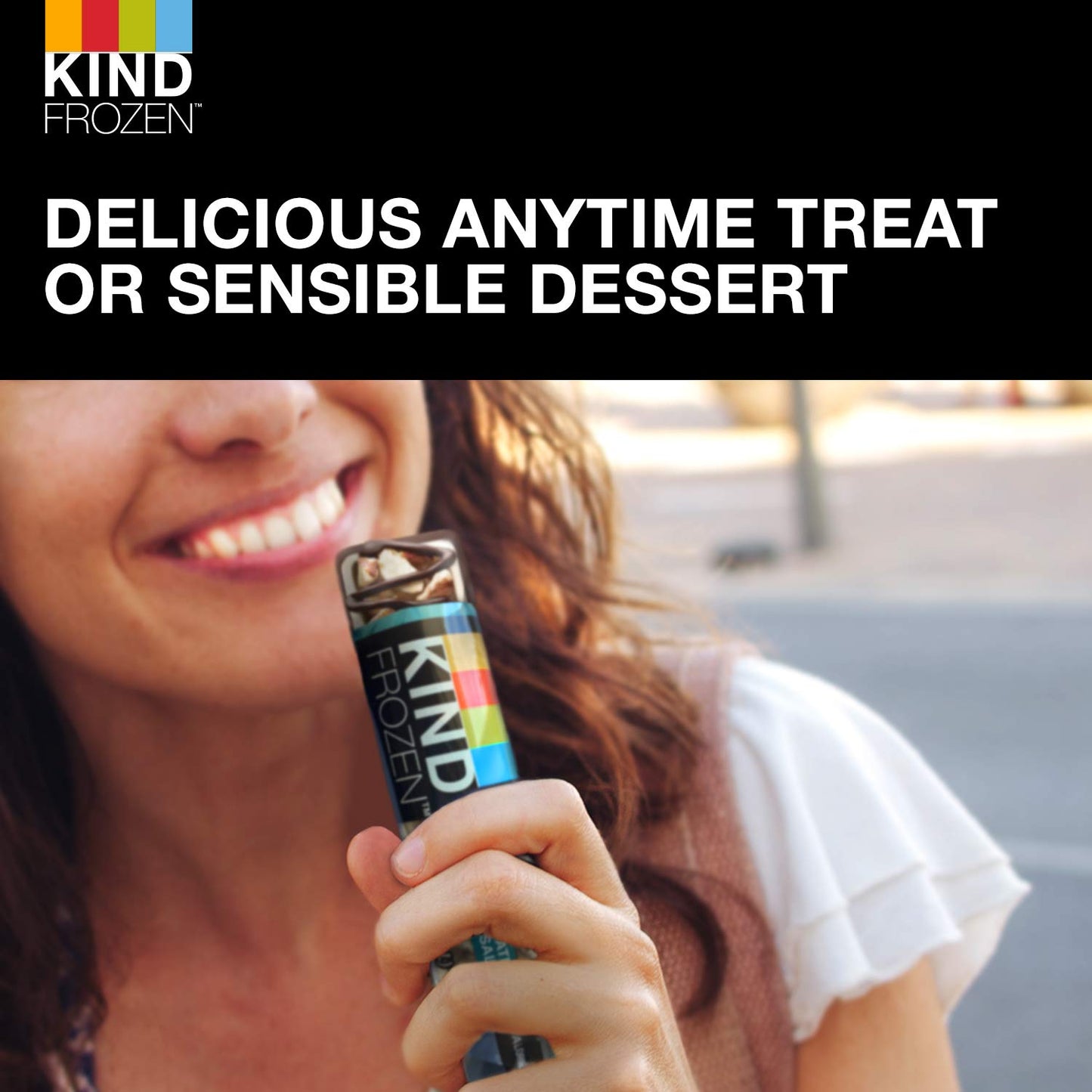 KIND FROZEN Plant Based Frozen Treat Bar, Dark Chocolate Almond Sea Salt & Nut Treat Bars, 5 Pack, 1.6 Oz Bars