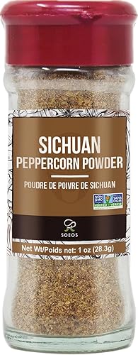 Soeos Sichuan Peppercorn Powder 1oz (28.3g), Non-GMO Verified, Szechuan Peppercorn, Ground Sichuan Green Peppercorns, Green Sichuan paper Powder, Mapo