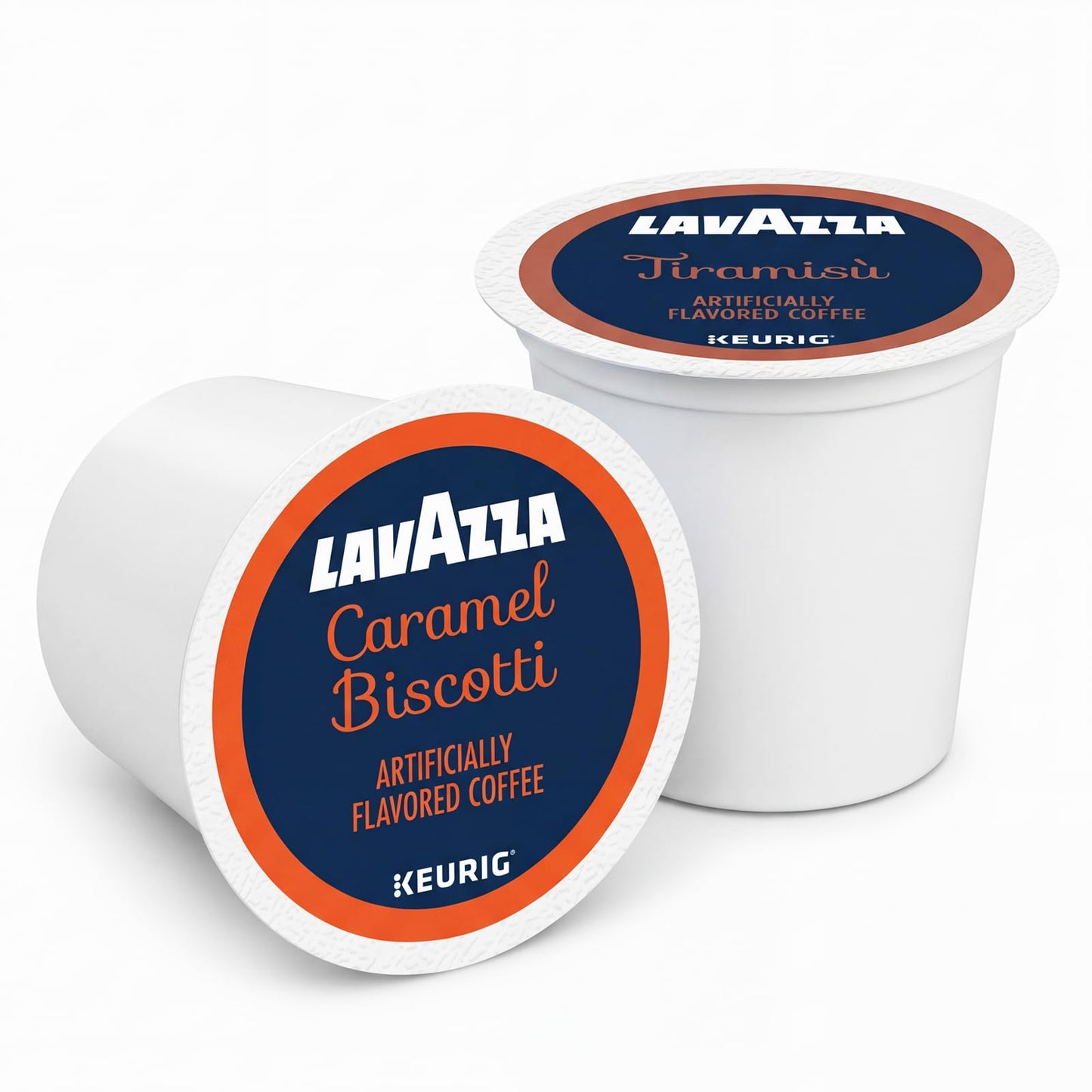 Lavazza Flavored K-Cup Coffee Pods Variety Pack for Keurig - Dessert Inspired Tiramisu & Caramel Biscotti, Light-Medium Roast, 40 Count (Pack of 2)