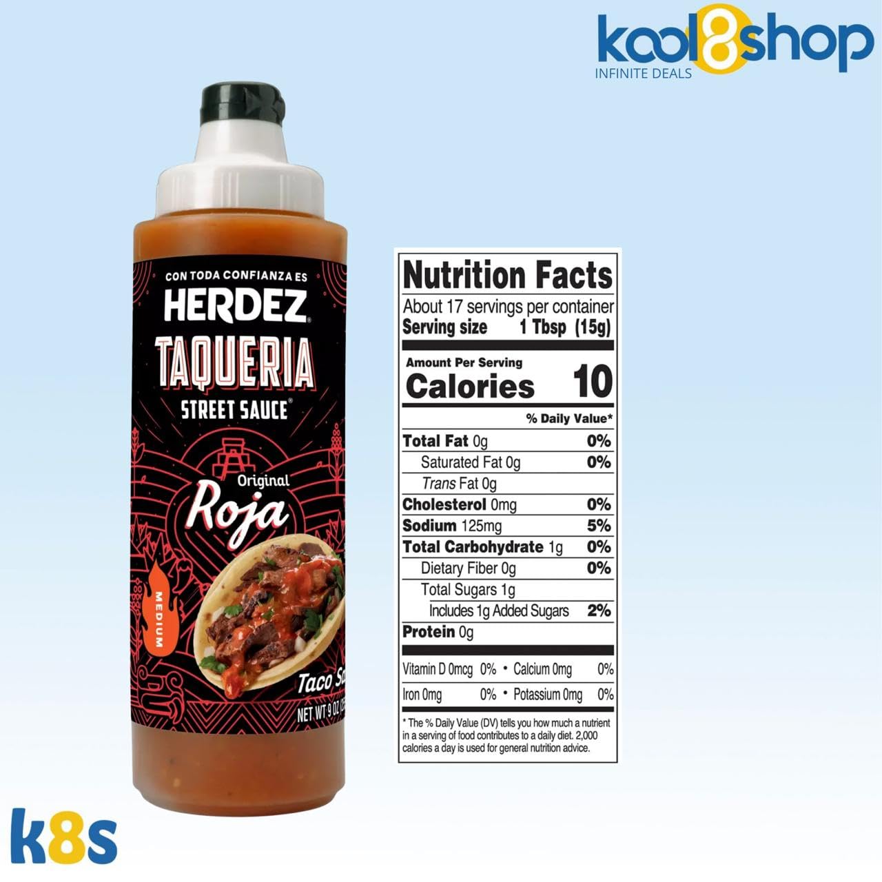 Herdez Taqueria Street Salsa Roja 9 oz Plastic Bottle 4 Pack + 1 Taco Stand by KOOL8SHOP Infinite Deals