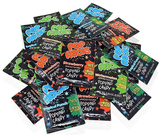Pop Rocks Popping Mixed Candy Gift Box - 24 Count Total - Strawberry, Watermelon and Tropical Punch - Taste the Explosion - Care Package for Family