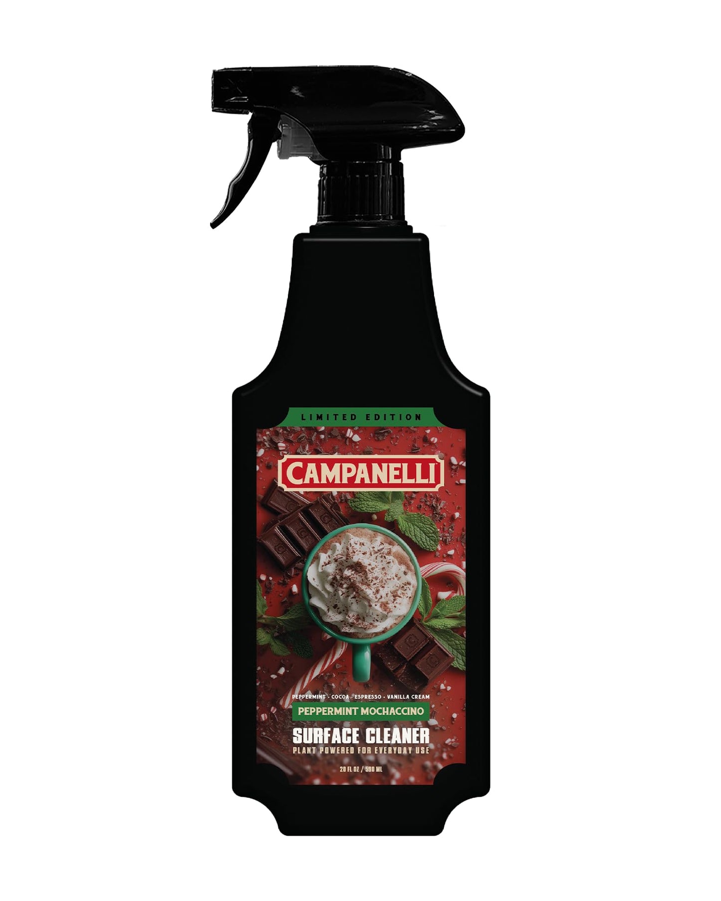 CAMPANELLI Multi-Surface Cleaner Spray - All Purpose Cleaning Spray, Peppermint Mochaccino Scent, 20 oz