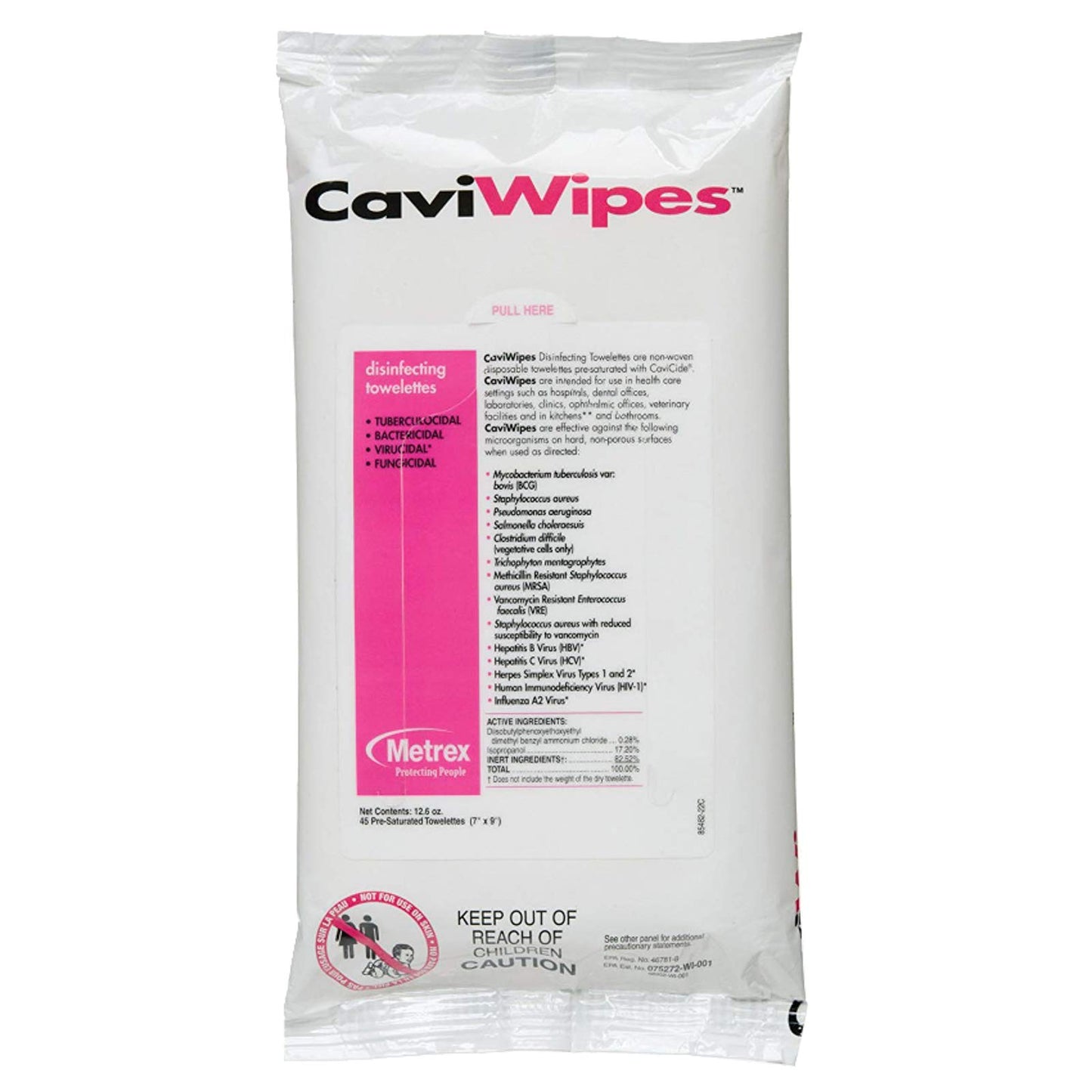 Cavicide Hospital Disinfectant, 45 Wipes