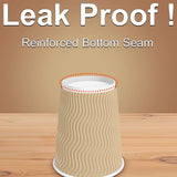 Hot Paper Cups_12 oz Disposable Insulated Corrugated Sleeve Ripple Wall Paper Cup 100 pcs,12oz Cups for Drink?Hot Coffee Cups (Brown)