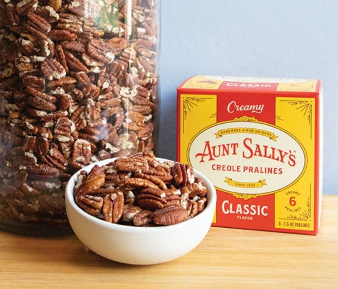 Aunt Sally's Creamy Classic Pralines- 6 count box- New Orleans Most Famous Praline- Handmade Pecan Candy