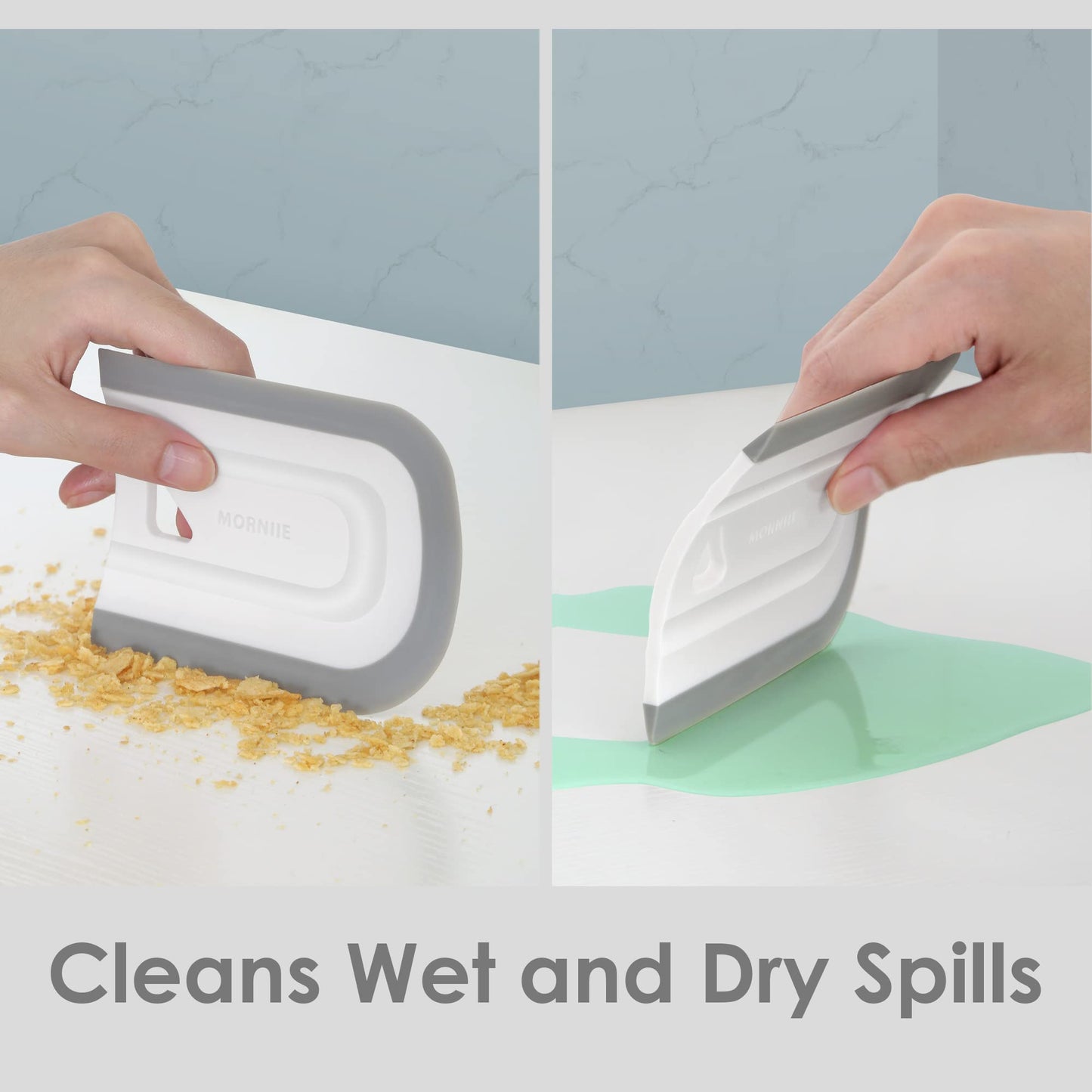 MORNIIE Curved Small Squeegee. Kitchen Sink Squeegee for Sinks, Countertops and Dishes. Multi-Purpose, for Vanity Tops, Bathroom Mirrors, Car Windows