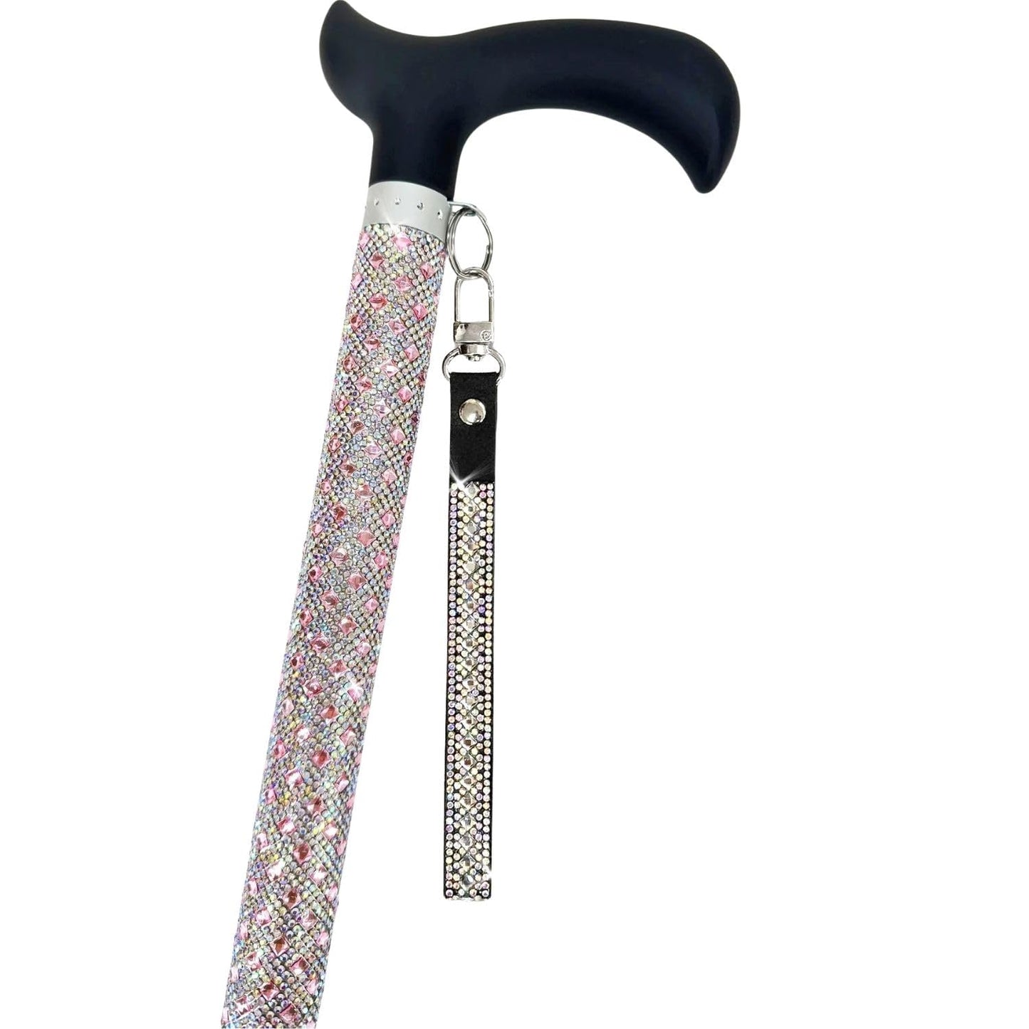 Jacqueline Kent Sugar Cane - Adjustable Cane - Flamingo Pink Diamond