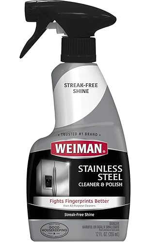 Weiman Stainless Steel Cleaner and Polish Trigger Spray, 12 Fl Oz