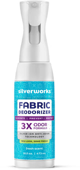 SilverWorks! Fabric Spray Odor Eliminator For Home - Powerful, Natural Silver Ion Deodorizing Technology - Clothes, Furniture And Couch Deodorizer