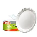 MOBI Ecoware Paper Plates, 100% Compostable-[10 Inch by 0.5" deep]-Heavy Duty Disposable Plate - (BPI Certified) - (PFAS-Free) - Eco-Friendly