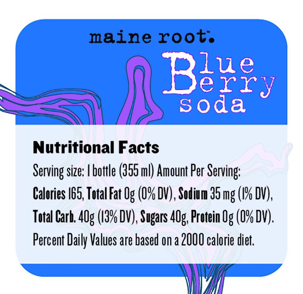 Maine Root Soda - Fair Trade Craft Soda in Glass Bottles (Blueberry 12 Pack)