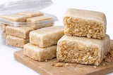 Arjhanay’s Sweets White Frosted Peanut Butter Bars, 12 oz Container (22-25 Pieces) - Thick Bakery-Style Candy with Sweet White Coating, Plant-Based