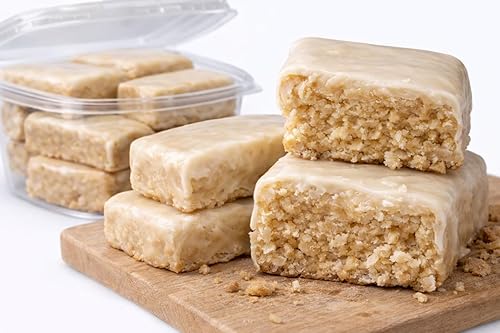 Arjhanay’s Sweets White Frosted Peanut Butter Bars, 12 oz Container (22-25 Pieces) - Thick Bakery-Style Candy with Sweet White Coating, Plant-Based