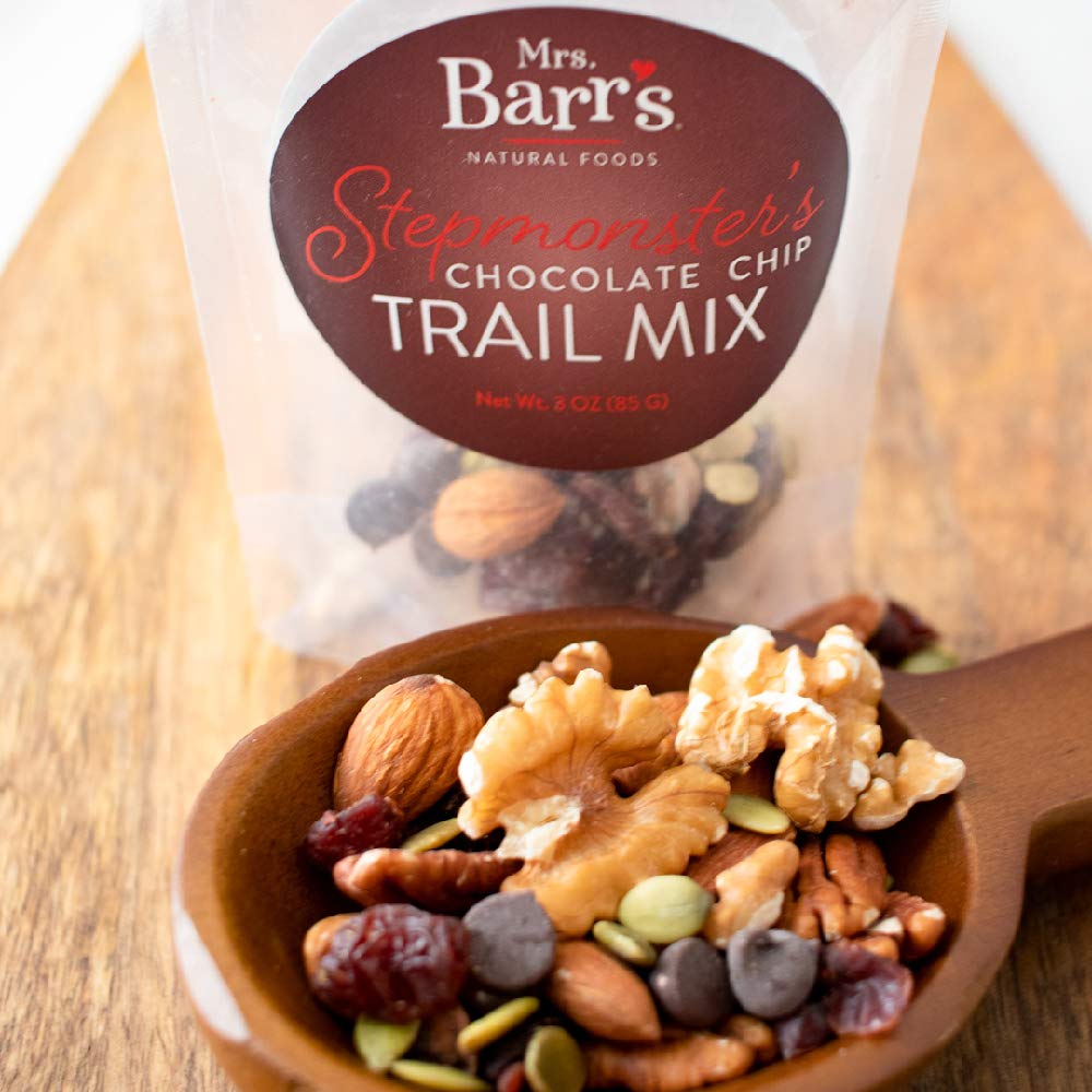 Mrs. Barr’s Natural Foods Trail Mix | Chocolate Chip | Superfood | Real Food Ingredients | Plant-Based Protein Snack | Camping, Hiking & Backpacking