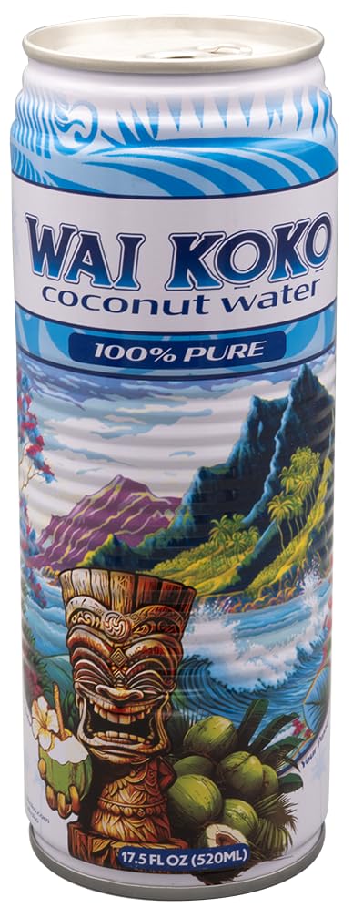 Wai Koko Coconut Water 100% Pure Coconut Water, 17.5 Fl Oz (Pack of 12)