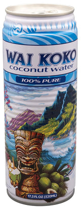 Wai Koko Coconut Water 100% Pure Coconut Water, 17.5 Fl Oz (Pack of 12)