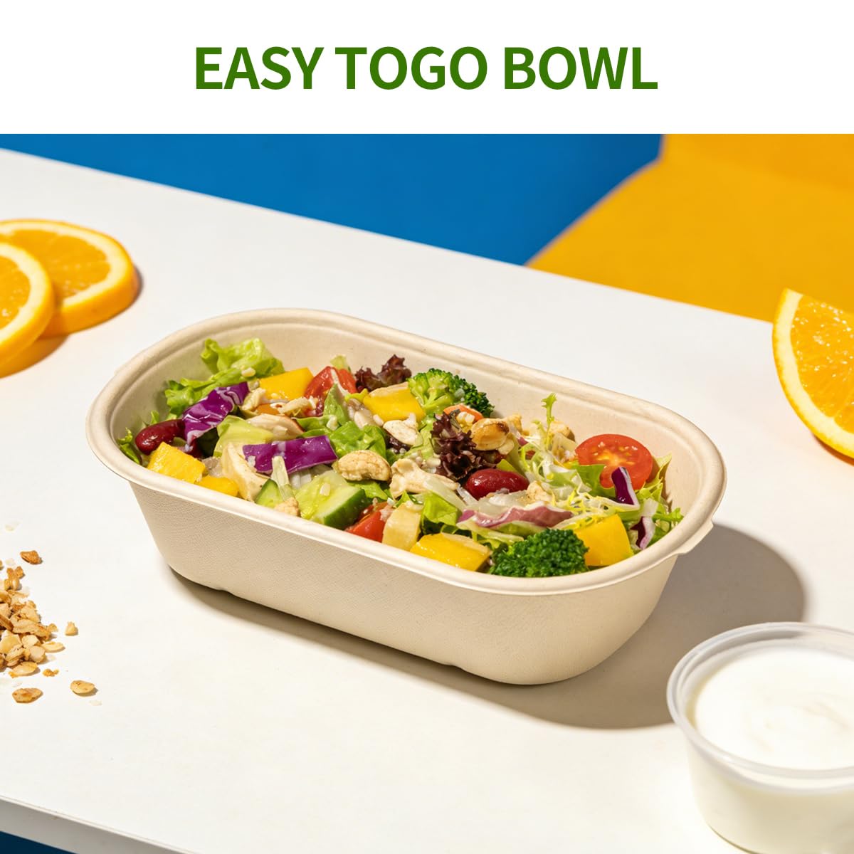 AICHEF 32 oz Paper Bowls 100 Pack for Sandwich Roll, Burrito, Salads, Pasta, Microwavable Meal Catering Disposable Bowls for Lunch To go, 100 Bowls